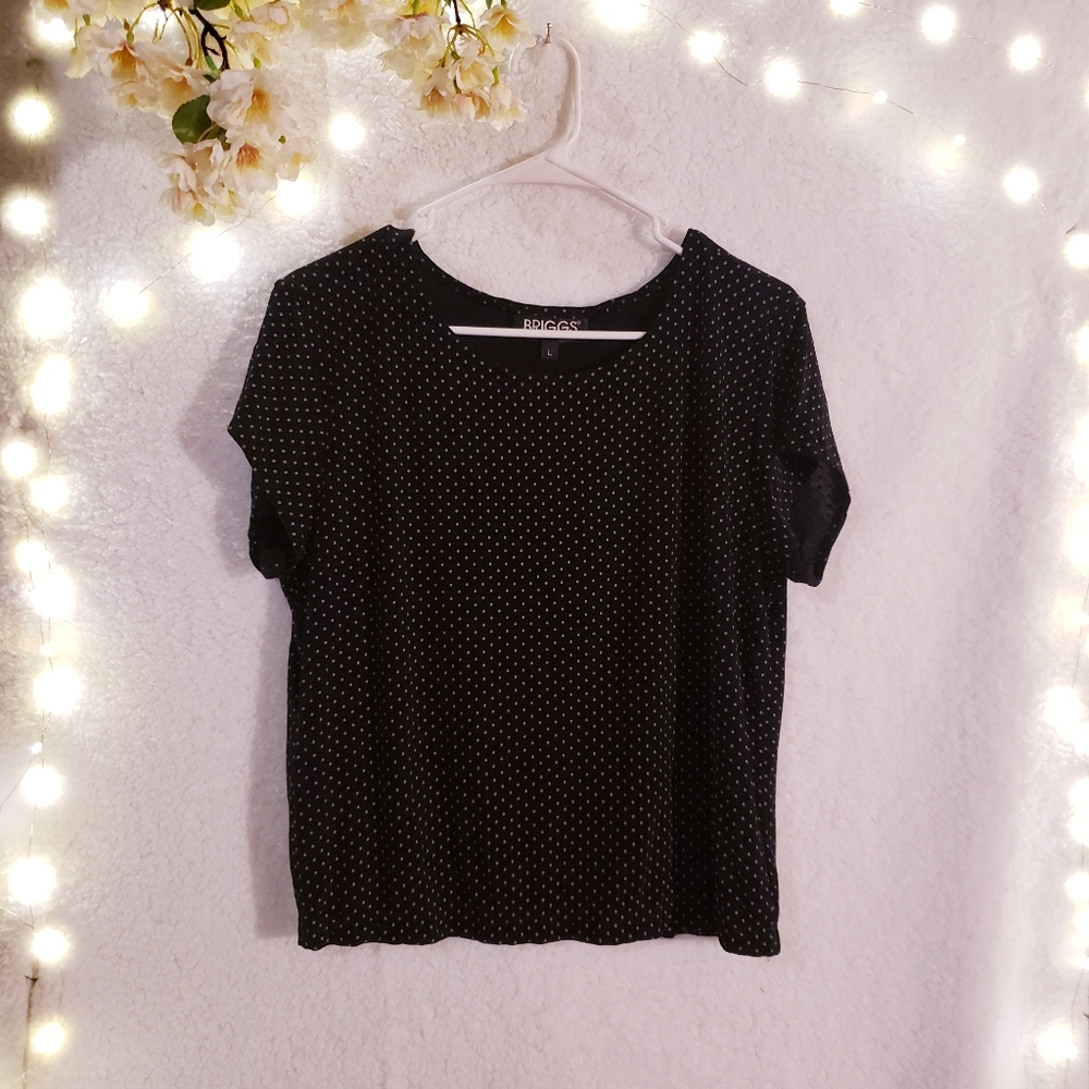 Briggs New York Black with Tan Polka Dots
